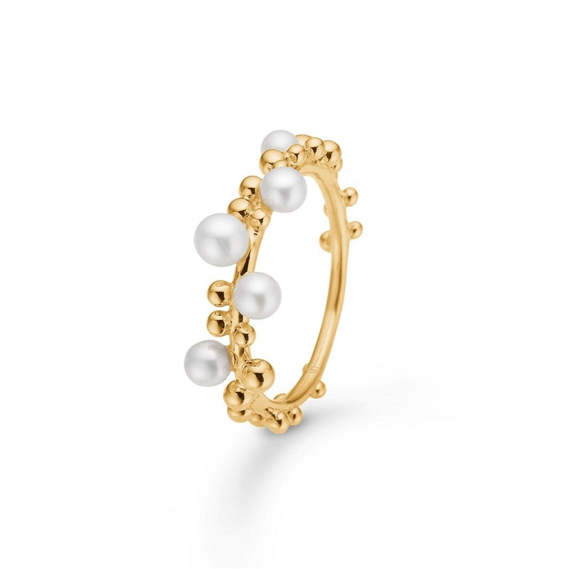 Bubbles n' Pearls ring i 14 karat guld med kulturperler fra Mads Z